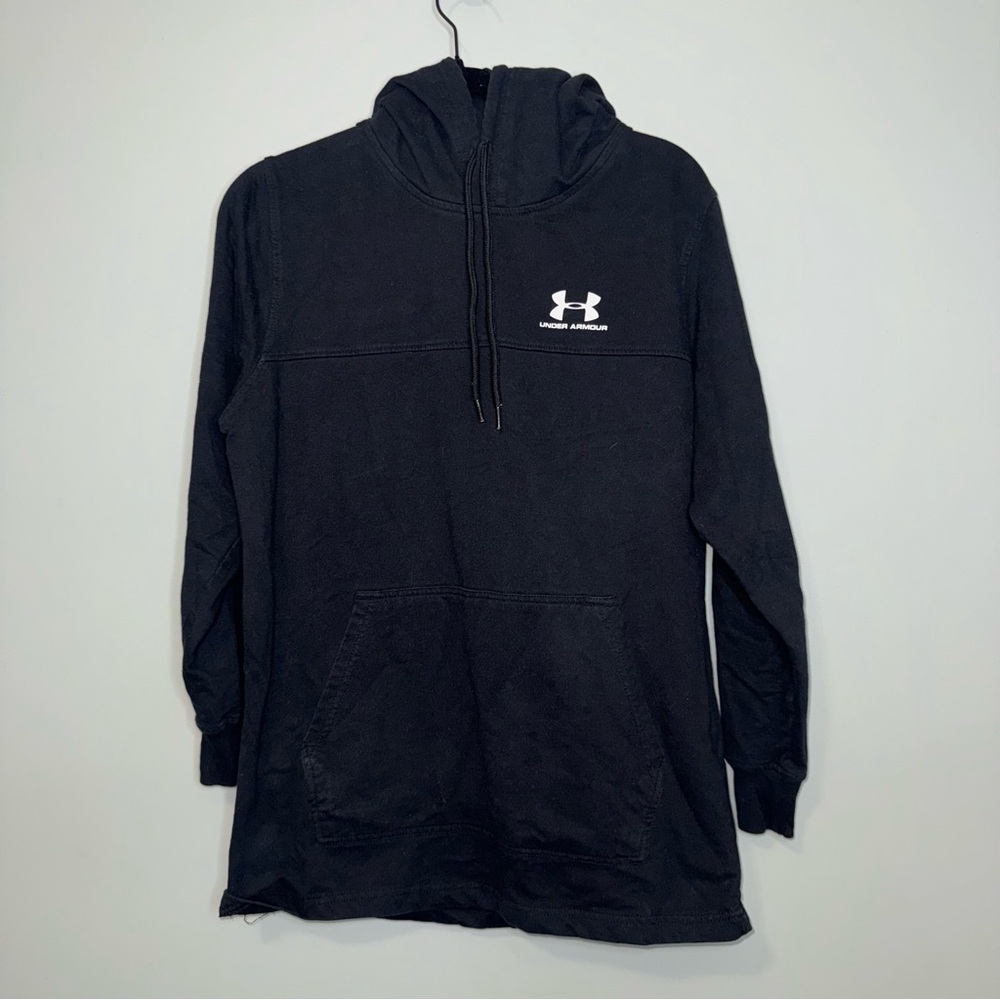 Under Armour Mens‎ Black Pullover Hoodie Fleece Sweatshirt Size Medium Logo